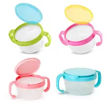 Fontes de Alimentação do bebê Anti-pitada Design Bebê Dupla Alça Lanche Copo Lanche Latas Biscuit Bebê Tigela Pequena de Cor Em aleatória