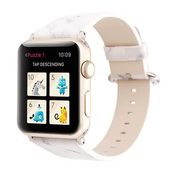 

Suitable for Apple Watch Leather Strap Multicolor Hot New for Apple 3 Generation Watch for Apple Watch Marble Leather Strap