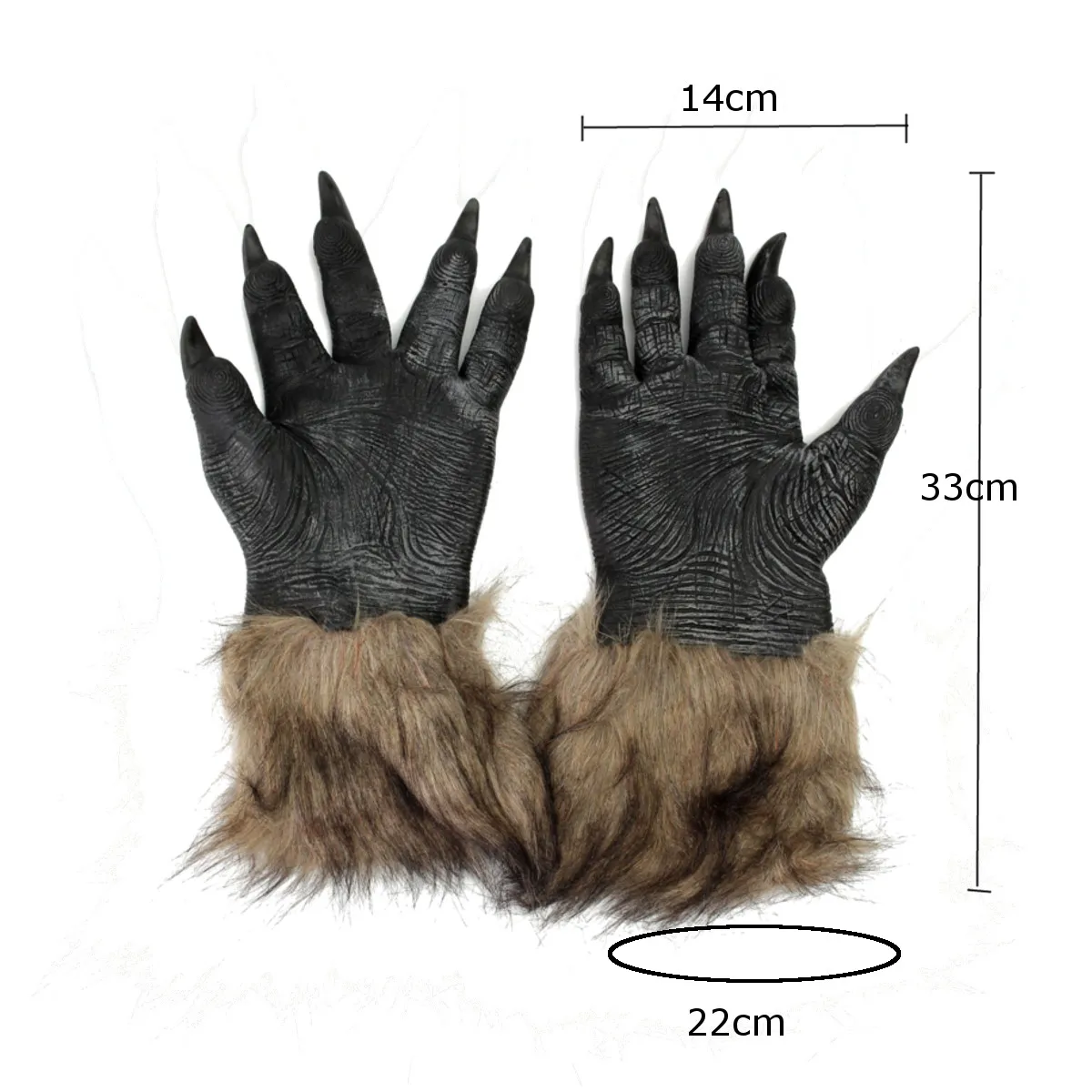 Creepy Full Face Wolf Latex Mask and Wolf Claws Theater Prank Prop Crazy Masks Halloween Costume Wolf Gloves