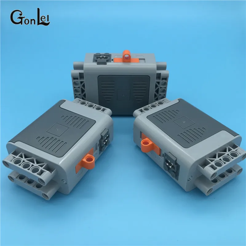 Technic Parts 16511 Electric Power Functions Battery Box 4x11x7 with Orange Switch and Dark Bluish Gray Covers 58119 MOC Blocks 