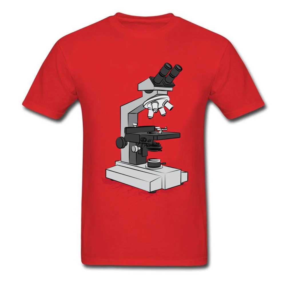 Optical microscope O Neck T Shirts Summer Tops Shirt Short Sleeve Hip Hop Cotton Geek Tee Shirts Unique Boy Top Quality Optical microscope red