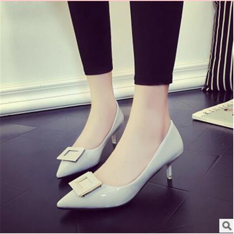 

2017 Pumps for women Square Decoration Pointed Noble Pure Color high-heeled Shoes .DFGD-558-1