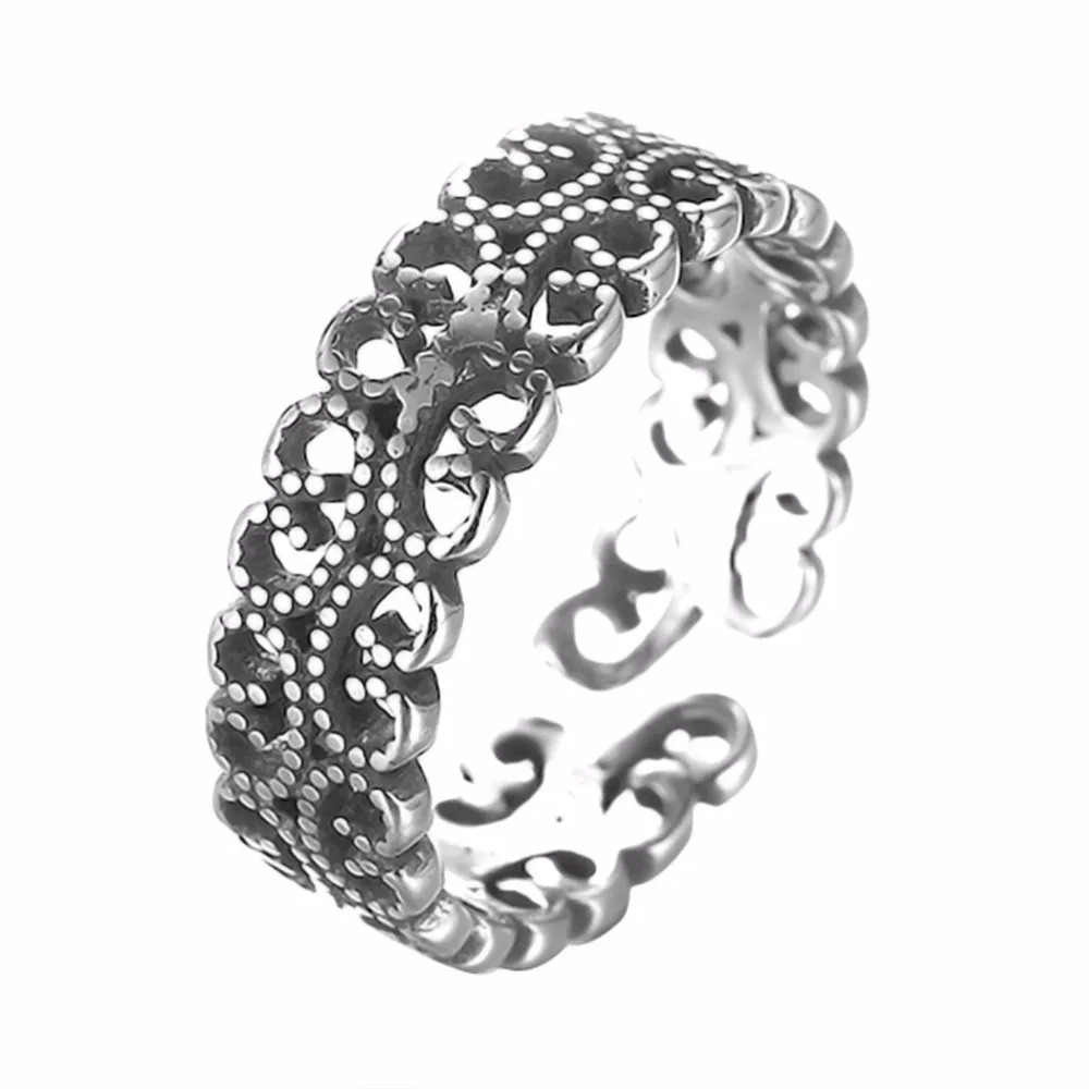 Kinitial 1Pcs 925 Silver Jewelry Lover Heart Round Wedding Rings Women Pair, Engagement Ring Men Jewelry Bijoux Angel Ring