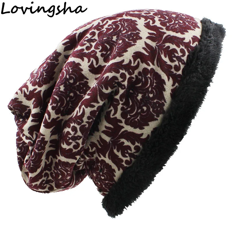 LOVINGSHA теплые женские шапочки Skullies модные брендовые осенние зимние винтажные дизайнерские многофункциональные шапки для женщин шарф для девочек HT059