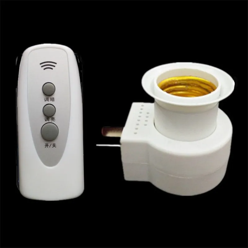 Round E27 Lamp Base Bulb Dimmer Wireness Remote Control Lamp Screw Holder LED Intelligent