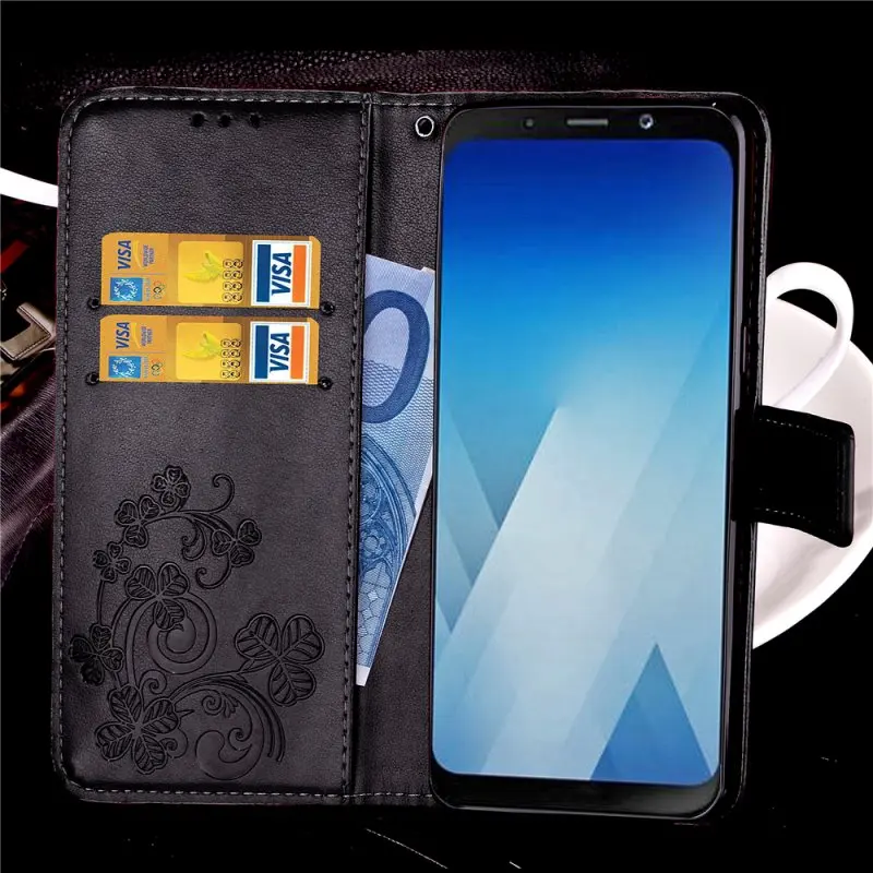 BELIAL Case Cover for Samsung A8 2018 Case Wallet for Samsung Galaxy A8 2018 Case Flip Leather Embossed Flower With Card Holder (20)