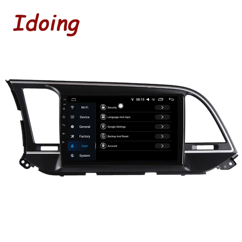 Discount Idoing 9" Car Android 8.1 Radio Multimedia Player For Hyundai Elantra 6 2015-2018 GPS Navigation 4G+64G Octa Core NO 2 DIN DVD 1