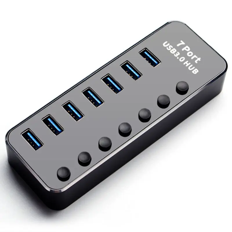 Алюминиевый сплав Многофункциональный USB 3,0 концентратор независимый переключатель светодиодный индикатор высокая скорость передачи 5 Гбит/с Поддержка горячей замены - Цвет: Type 2