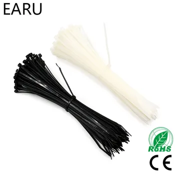 

100PCS 3 X 60/80/100/120/150/200mm White Black Milk Cable Wire Zip Ties Self Locking Nylon Cable Tie