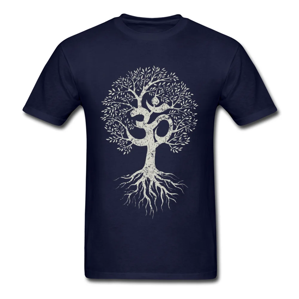Custom Short Sleeve Tops T Shirt April FOOL DAY O-Neck Cotton Fabric Youth T Shirts Europe Custom Tee Shirt Fitted Vintage Yoga Tree of Life On Dark navy