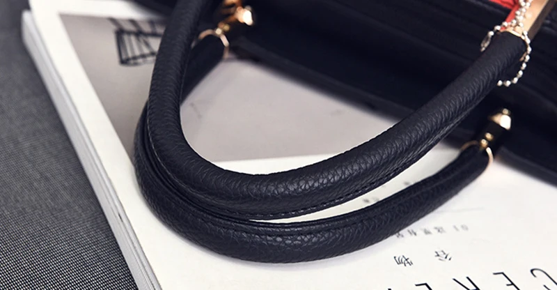 Women Stripe Handbag Female Leather Crossbody Bag Lady Fashion Bear Messenger Shoulder Bags Bolsa Purse Tote Sac A Main SS7214 (6)