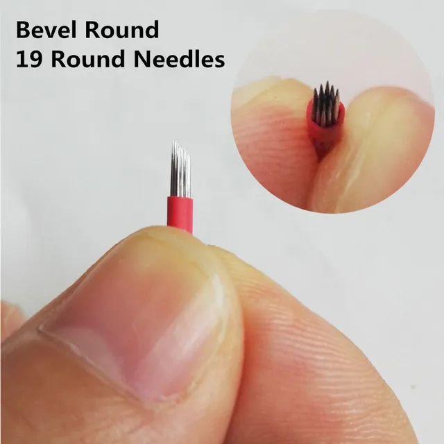 10pcs Eyebrow Tattoo Permanent Makeup 19 Bevel Round Needles Microblading 3D Eyebrow Embroidery 19 Fog Round Needle Red 10pcs Eyebrow Tattoo Permanent Makeup 19 Bevel Round Needles Microblading 3D Eyebrow Embroidery 19 Fog Round Needle Red
