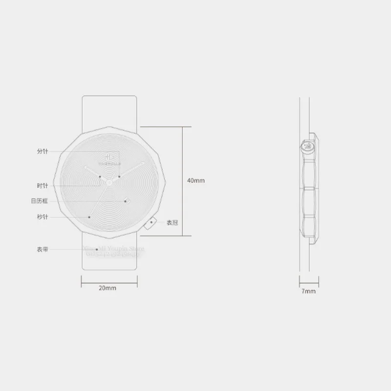 Xiaomi Mijia Youpin NUT серии двенадцати Угловые кварцевые часы TIMEROLLS элегантность Черный Синий кожаный ремешок модные мужские часы