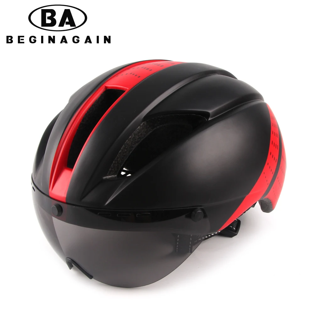 BEGINAGAIN Bicycle Helmet Sunglasses Cycling Glasses Helmet Ultralight