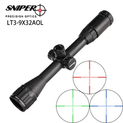 Снайпер LT 3-9X32 AOL 1 дюймов полный Размеры тактический оптический прицел осветить Mil-точка прицел блокировки сброс охотничьего ружья область