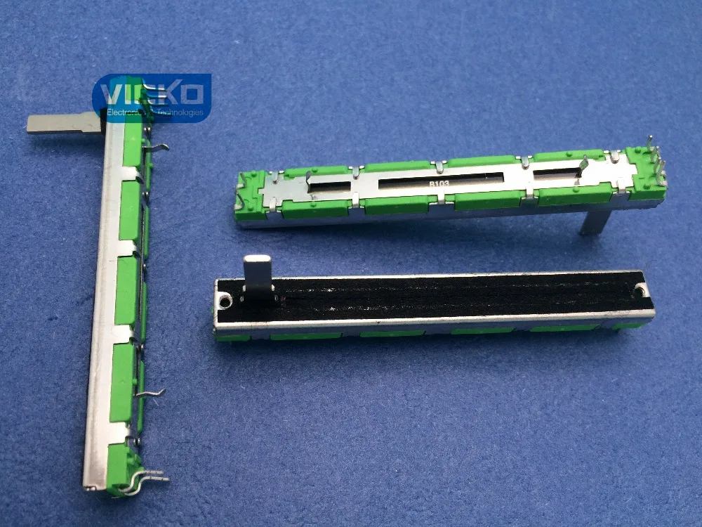 

[VK] 20pcs /lot 7.5CM 75MM B10KX2 B10K B103 Behringer Potentiometer mixer fader Slide switch
