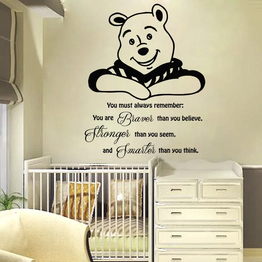 Cartoon Wandtattoo Zitat Winnie the Pooh Vinyl Aufkleber aeProduct