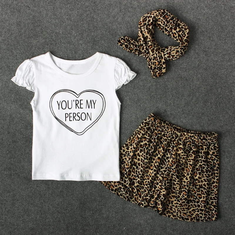 Модная летняя одежда хлопковый комплект из 3 предметов с буквенным принтом для