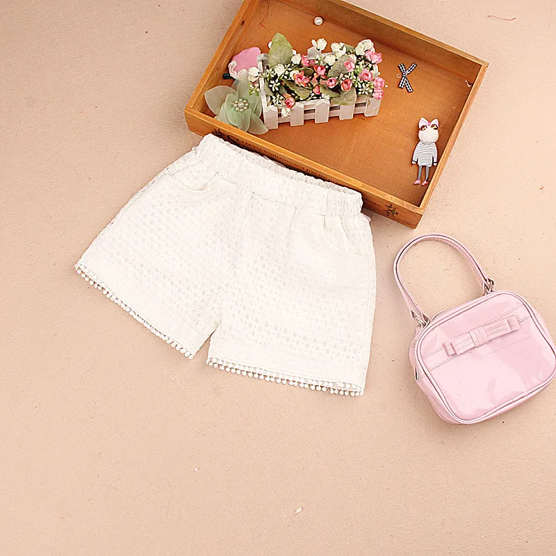 

Fashionable Children Summer Shorts 2018 Cotton Girls Loose Pants Teenage School Girl Lace Pant Solid Color Shorts 3-15 Years