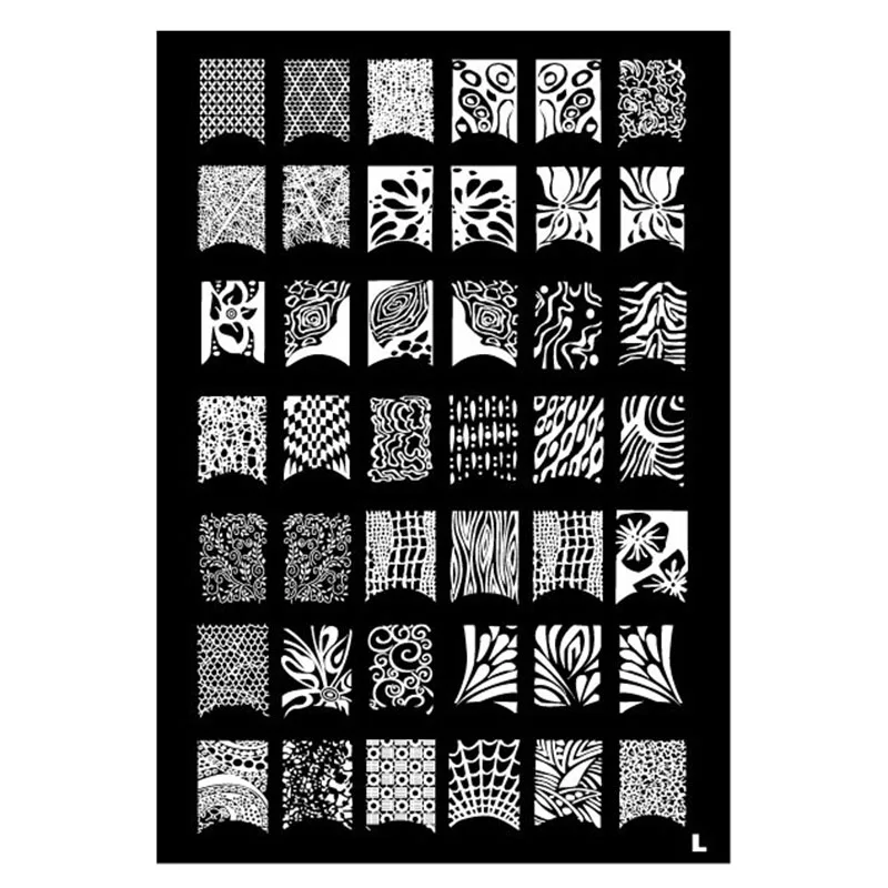 Günstige ÜBERRASCHUNG! Nur eine Große Größe Platte Serie L T 9 Verschiedene Designs14.8x21cm Nail art Bild Platte Nagel Werkzeuge JT183