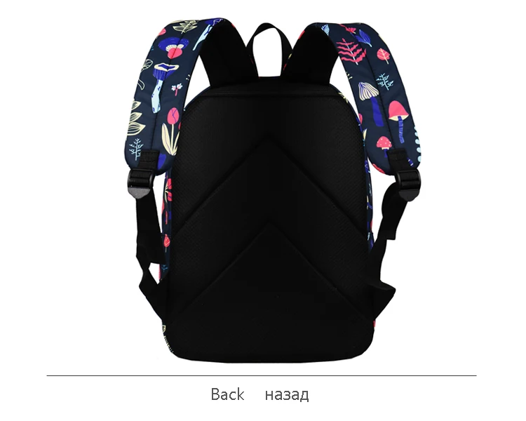 WINNER Flower Mushroom Print Black Backpack School Bags For Teenage Girls Water Repellent Fabric Bolsa Feminina 2019 (6)