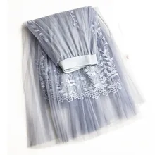 Лето женский s бежевый синий вышивка гофрированный с сеткой юбка, корейский стиль эластичный пояс с рюшами элегантные юбки для женщин