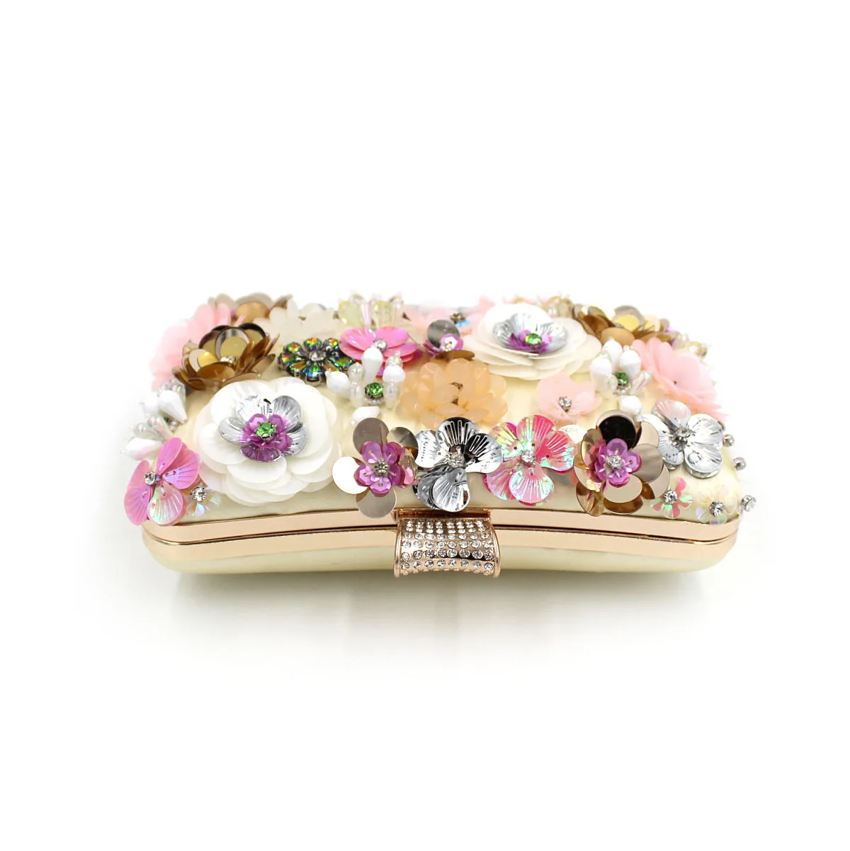 New Women Day Clutches Flower Bead Embroidery Ladies Evening Bags For Wedding Party Bridal Handbag Aristocratic Clutch Bag