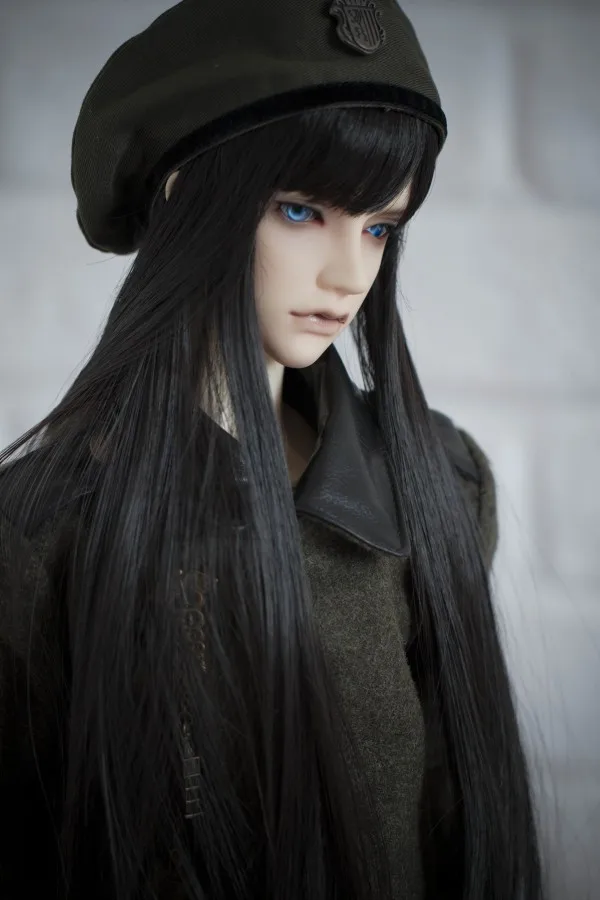 BJD кукла высокотемпературный провод парики из натуральных волос для 1/3 1/4 1/6 BJD DD SD MSD YOSD кукла черный длинный прямой темперамент парики из натуральных волос - Цвет: black