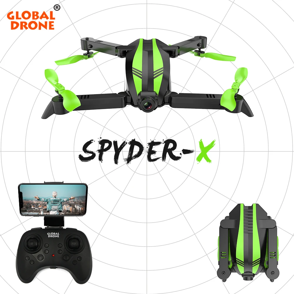 

Global Drone SPYDER-X Quadrocopter Drones with Camera HD Wide Angle RC Helicopter WIFI FPV Foldable Quadcopter Mini Drone Dron