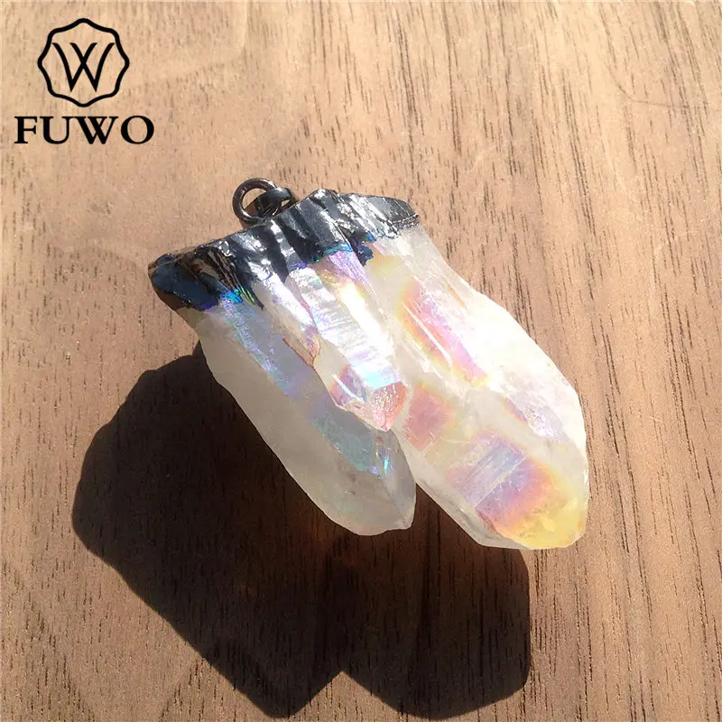 Кварцевая точечная подвеска FUWO черная металлическая цветная кристаллическая