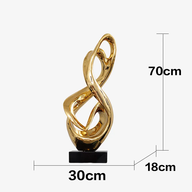 Современная креативная статуя с покрытием из золота и серебра, статуя из смолы, украшение для дома, украшение комнаты, предметы, Офисная мраморная скульптура - Цвет: Золотой