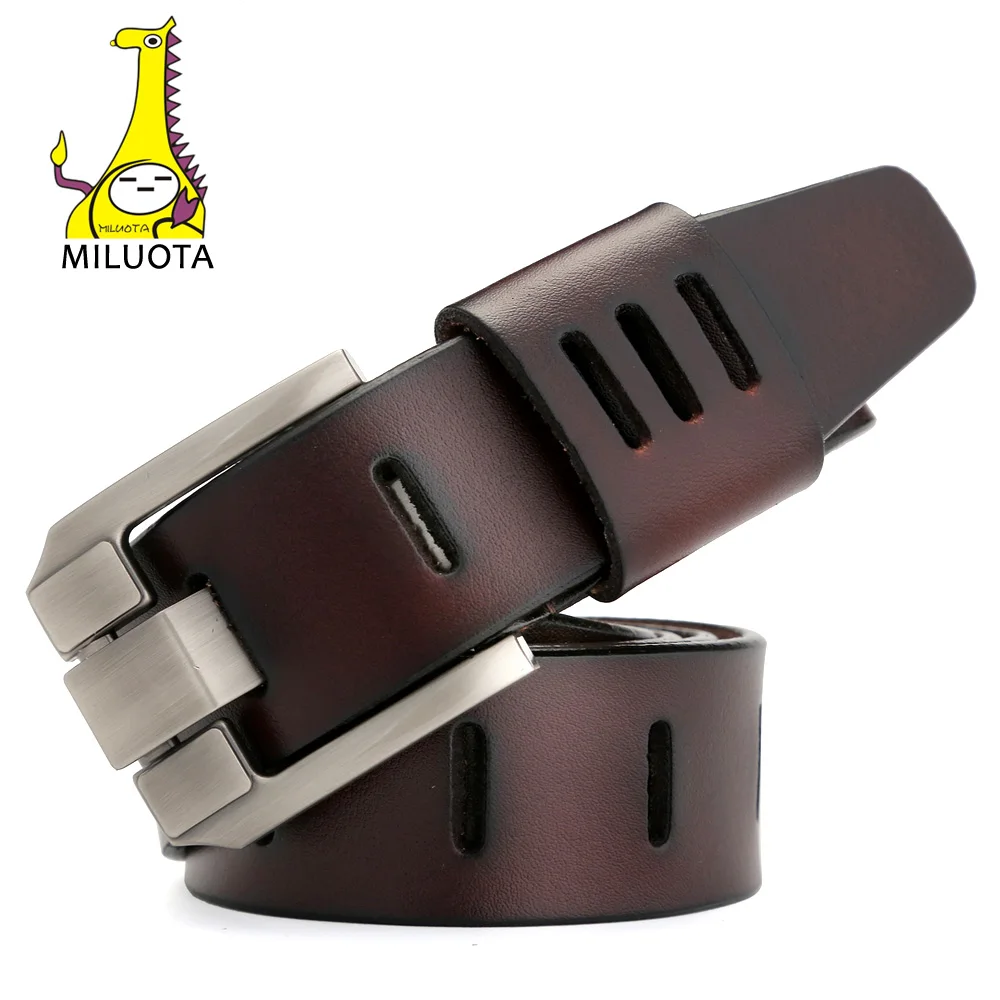  [MILUOTA] Designer Belts Men High Quality Genuine Leather Belt for Men Luxury Ceinture Homme Milita