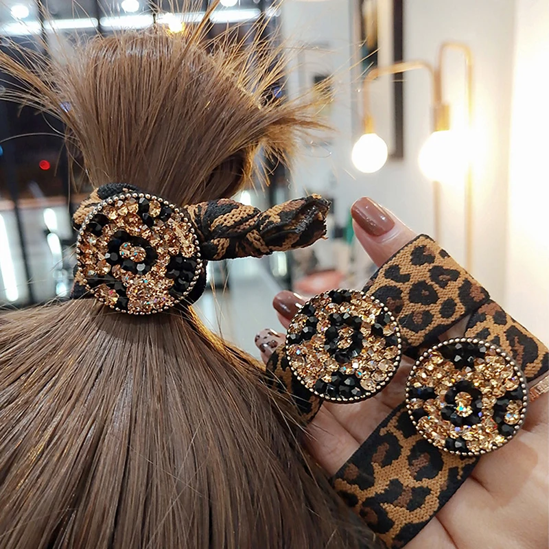 Women Hair Accessories Rhinestone Headband Ponytai...