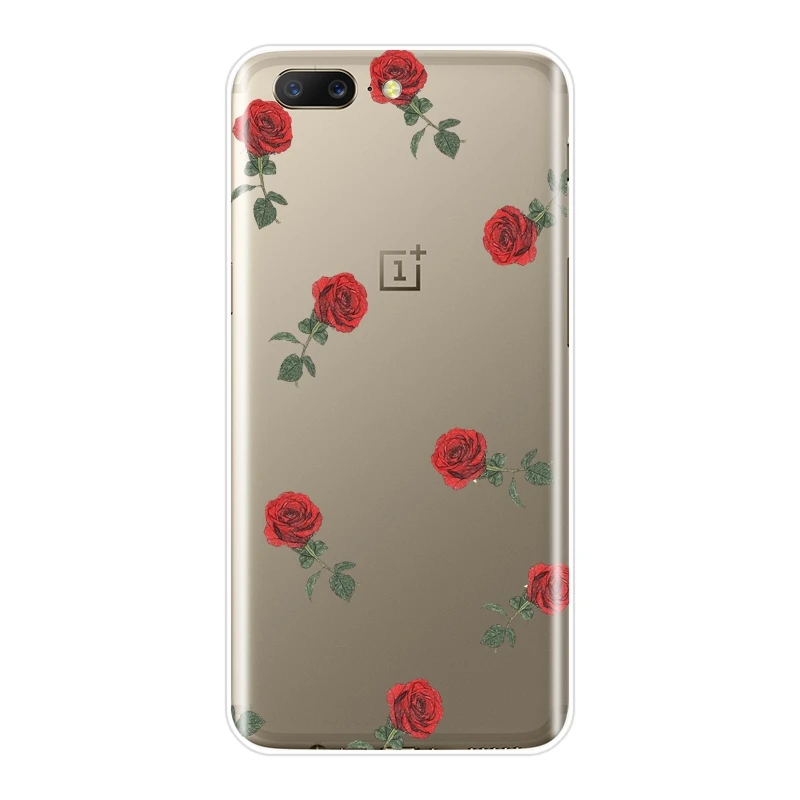 Чехол для One Plus 6 6T 5 5T 3 3T силиконовый мягкий модный чехол накладка с цветами розы