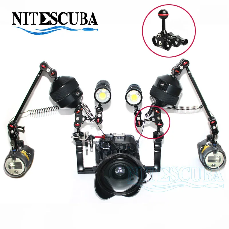NiteScuba зажим для дайвинга шаровое Крепление Адаптер Go Pro rx100 TG5 корпус камеры S2000 YS D2
