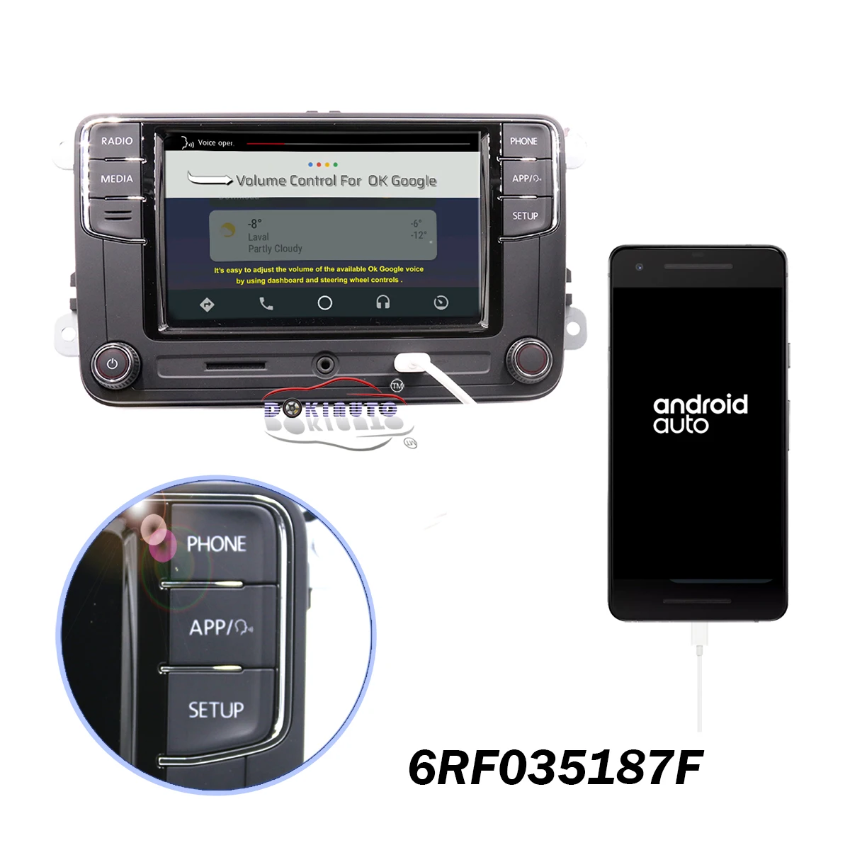 

Android Auto Carplay R340G RCD330G Plus Radio For VW Tiguan Golf 5 6 MK5 MK6 Passat Polo 6RF 035 187F
