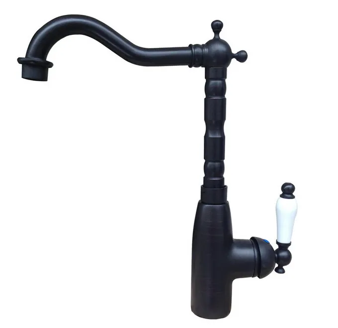 Swivel Spout Water Tap Oil Rubbed Black Bronze Kitchen Sink & Bathroom Faucet Basin Mixer Tap asf106