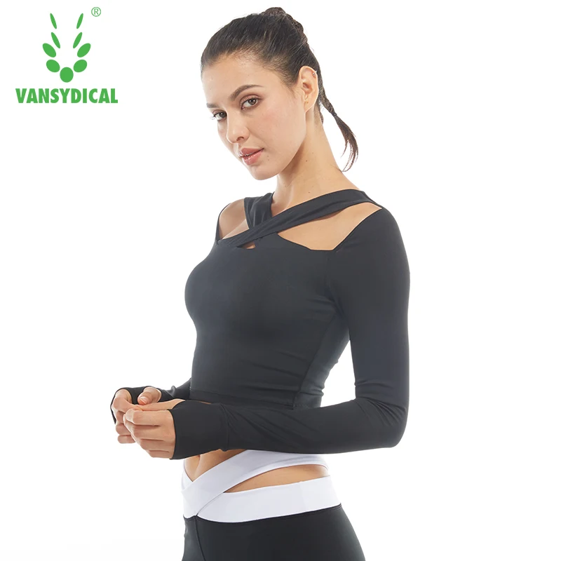 Autumn Winter font b Women b font Sexy crop top quick dry long sleeved clothing female