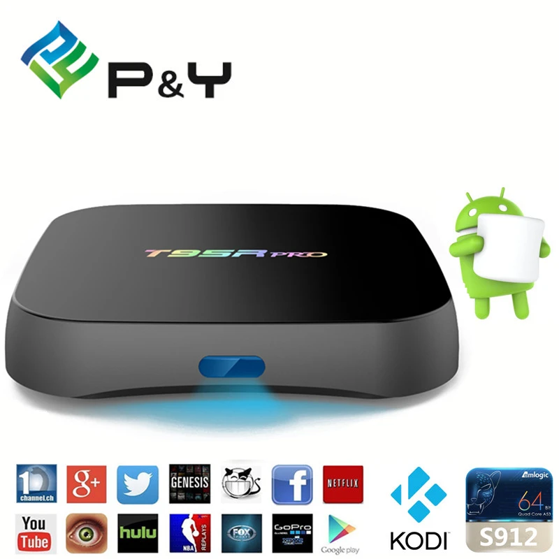 Smart Tv Box T95R PRO 2G 16G TV Box Android 6 0 S912 Octa core cortex
