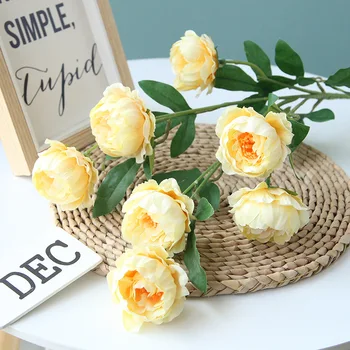 

75cm height artificial flower 7 heads artificial peony High grade fake flower wedding party Festive Flower wall decoration DIY