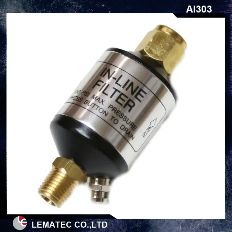 LEMATEC Mini In line Air Filter Water Separator Aluminum Body Oil