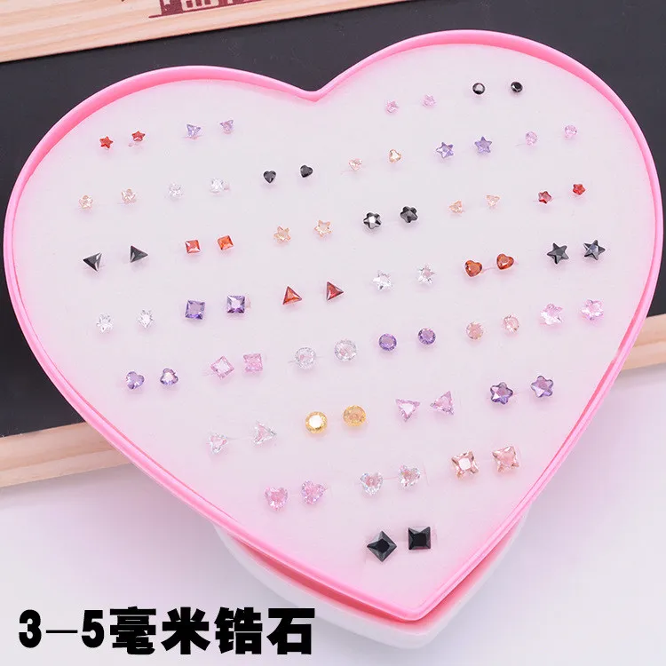 

36pairs Fashion Alloy Silver Gold Color Stud Earings Sets For Women Girls Cute Mini Heart Star Crystal Swan Shape Ears Jewelry