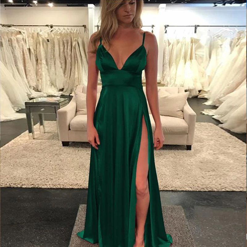 green dress silk