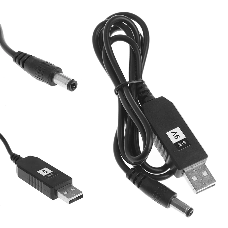 USB DC 5V DC/DC 9V 2,1x5,5 мм Мужской повышающий конвертер Кабель-адаптер для беспроводной маршрутизатор