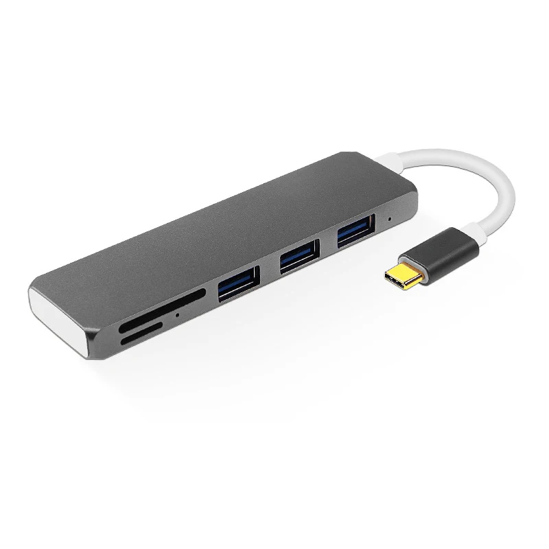 6 в 1 Usb C концентратор type адаптер с Pd + 3Usb3. 0 Sd Tf кардридер для Macbook Pro Imac samsung Galaxy Note