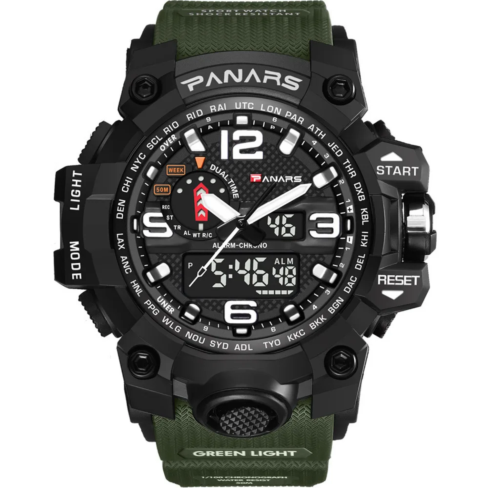

Multifunctional outdoor electronic watch double display pointer luminous sports camouflage electronic watch Digital Clock