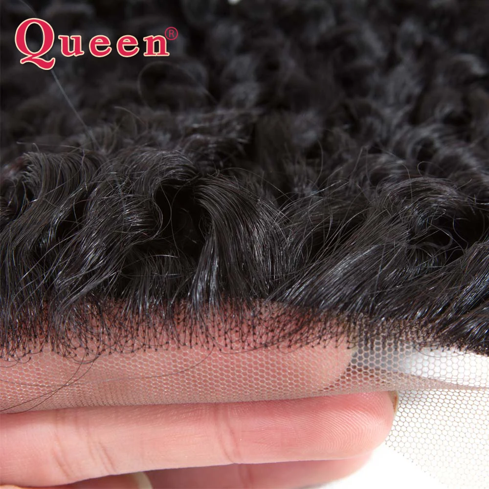 QUEEN Hair Products бразильские кудрявые вьющиеся переплетенные человеческие волосы на шнуровке 4x4 часть remy Волосы для наращивания можно смешивать 3 или 4 пучка
