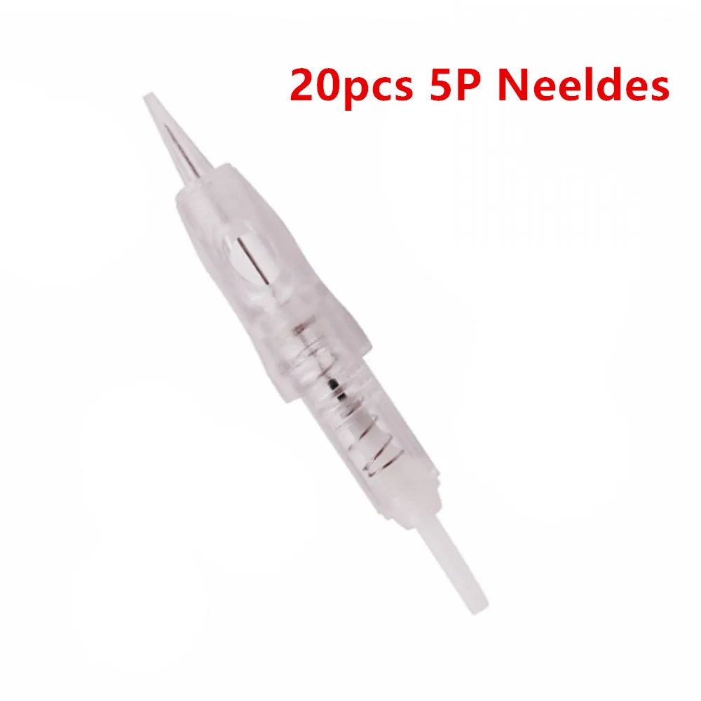 20PCS 5P Needles Черный/серебристый Перманентный макияж машина Профессиональный пму машина с регулируемой скоростью для бровей/губ Татуировки - Цвет: 20PCS 5P Needles