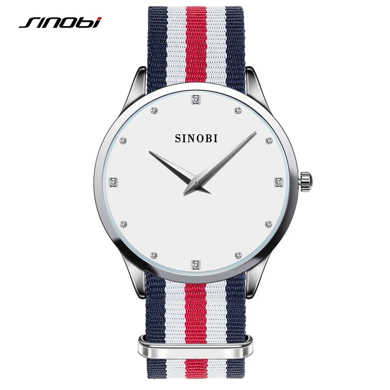 

Sinobi Ultra Slim Nylon Strap Quartz Wrist Watch Womens Watches Top Brand Luxury Clock Ladies Quartz-watch relogio feminino 2016