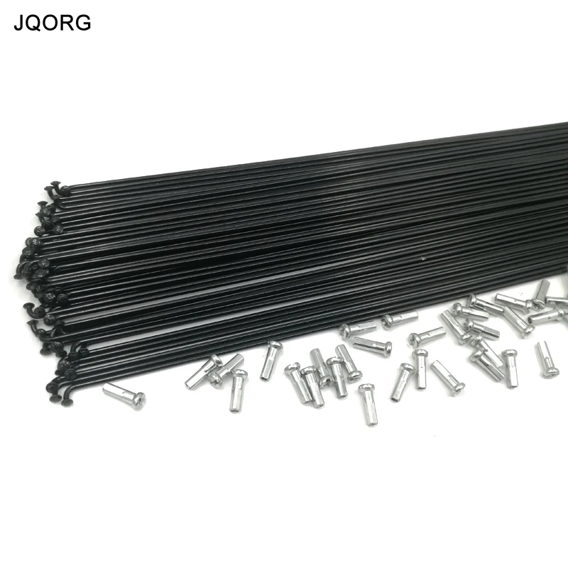 

JQORG 36 Pcs/Lot Mountain/Road Bicycle Spokes Black Color 45# Stee Material BMX Spoke Diameter 2.0 mm Mountain Bike/MTB Spokes